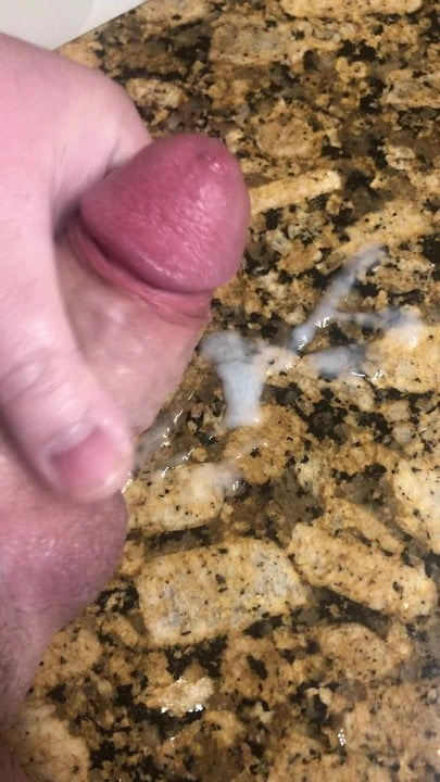 Cumshot after shaving balls