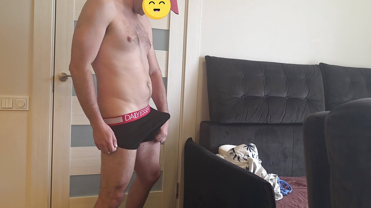 Long striptease, partial hands-free cumshot and cum tasting
