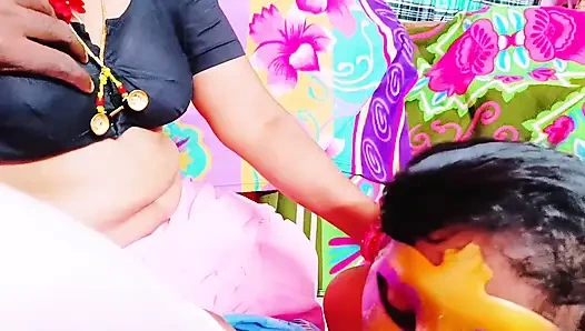 Indian Threesom Best Blow Job. Telugu Dirty Talks.