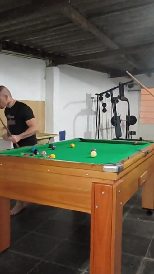 Playing naked pool with my boyfriend and my father-in-law | Clip 1