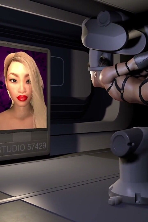 Cumming admirando el cuerpo femenino, máquina de bdsm
