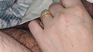 Step mom lift step son dick from bed and make him hard