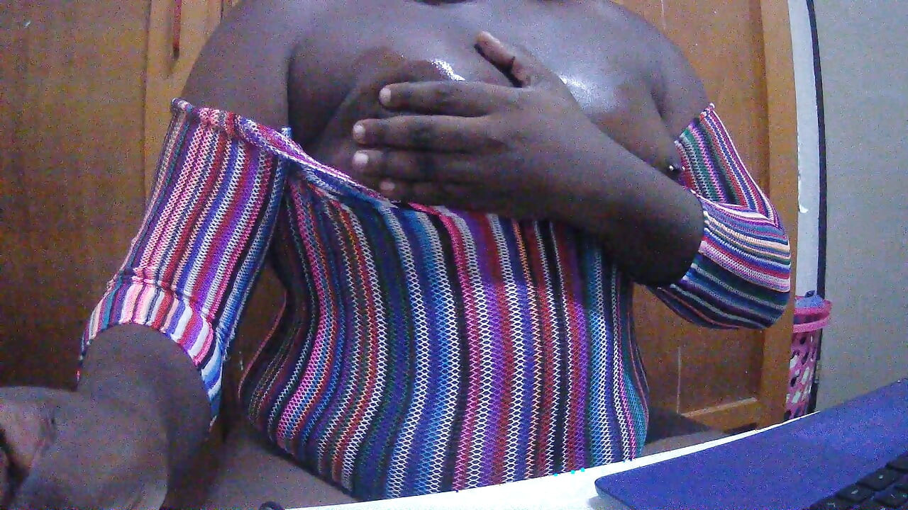 oiling my ass, boobs and dick