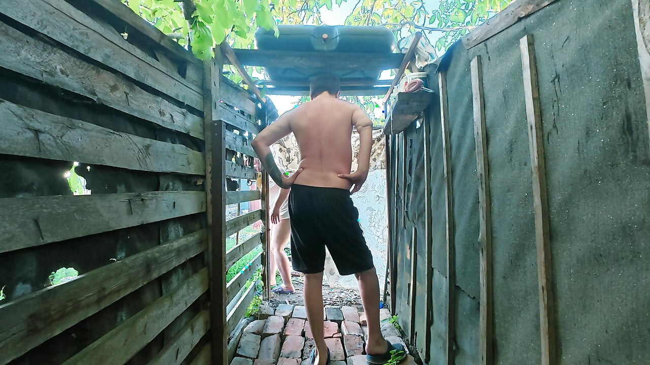 Outdoor Shower Doggy Style Anal Big Tits POV Hard