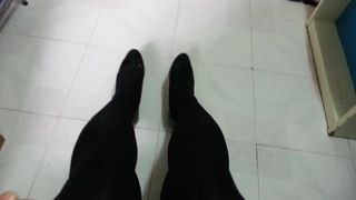 Külotlu çorap teaser 10 ile siyah patent pompaları