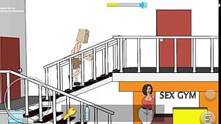 Sexo de dibujos animados en el gimnasio disfruta Encuentra la clave para el sexo y acaba en la cara ..