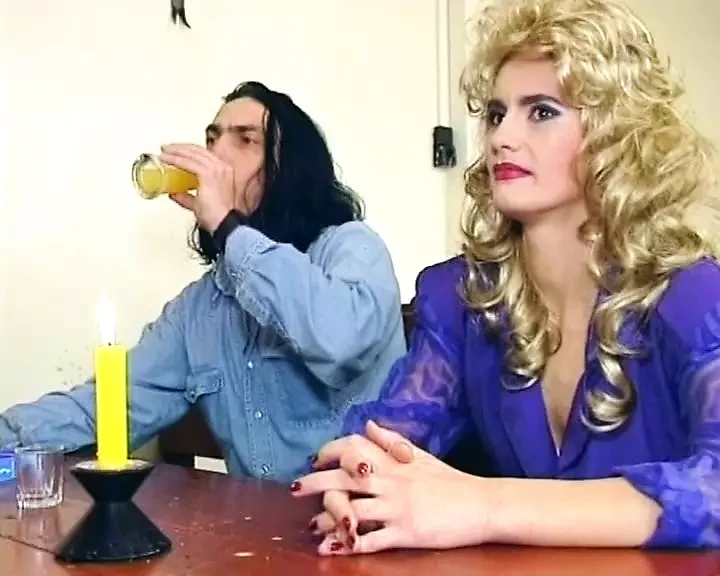 Classic German blonde creampied on the tavern table