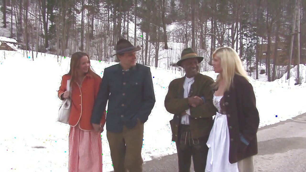 Horny babes bend over as they get fucked by monster black cocks to cumshot