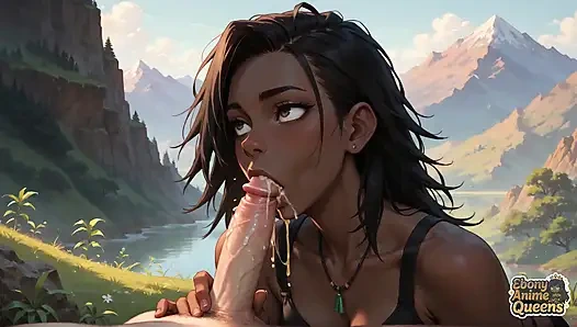 Ebony Goddess Blowage Outdoors! Naked, Slutty, Sexy, and Hot!