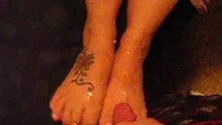 Sexy punheta com os pés