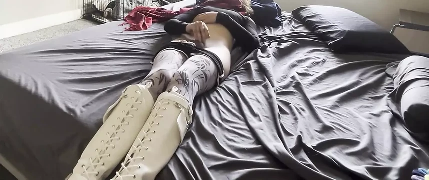 cumming in my white boots