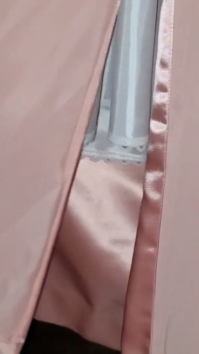 Pink satin skirt with a silky half slip | Clip 3
