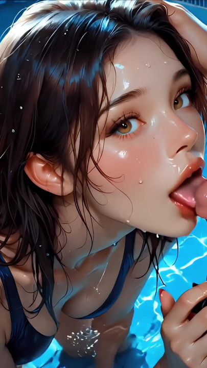 수영장에서 자지를 빠는 겸둥이 아주 섹시한 여자 | 클리 2