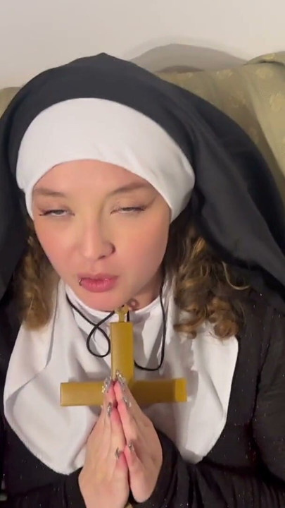 Horny Nun Can't Resist the Masked Stranger in the Church | Clip 1
