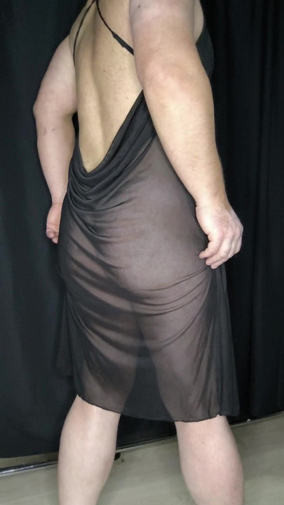 My beautiful ass in a transparent chemise