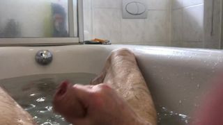 In the tub!
