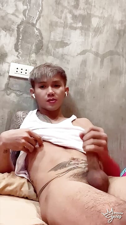 Inked Boy Nipple Tease, Jerking Off, and Cumming
