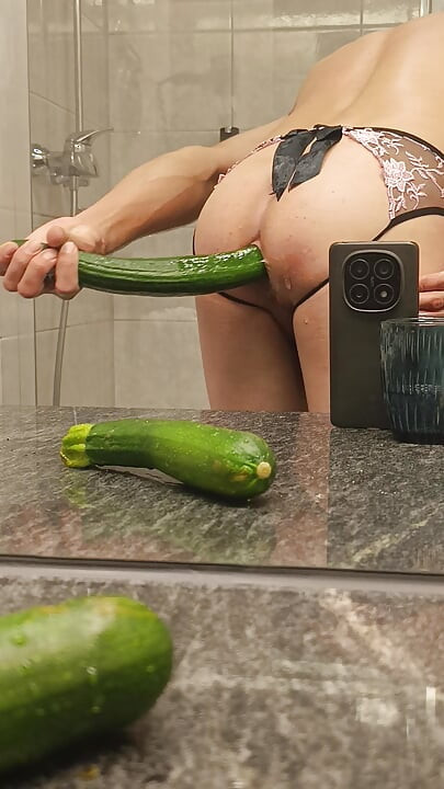 Wet fun with natural dildos