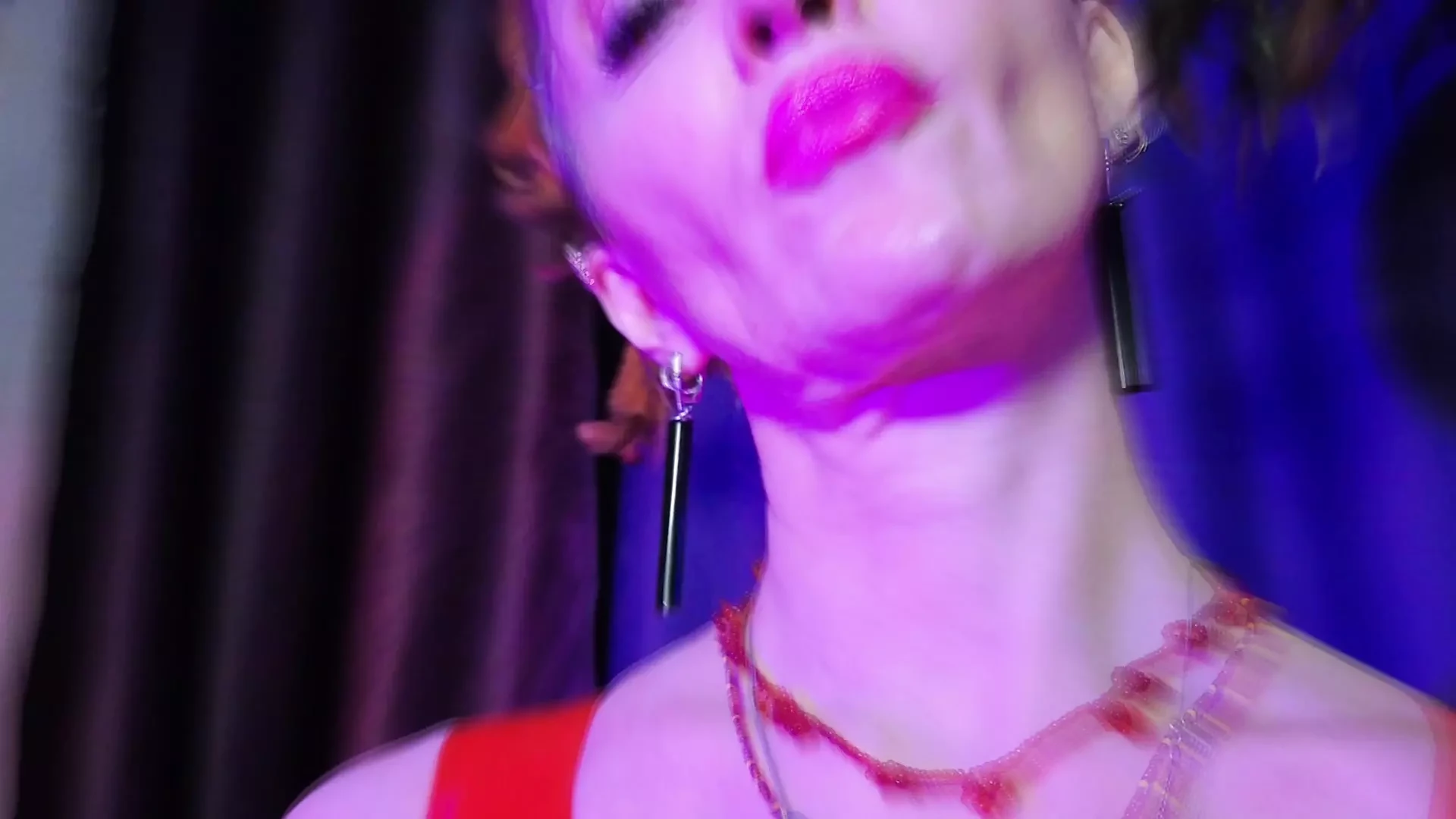 Red Rubber Femdom Mistress Solo Fetish Dominatrix Eva Latex BDSM Big Ass MILF Hot