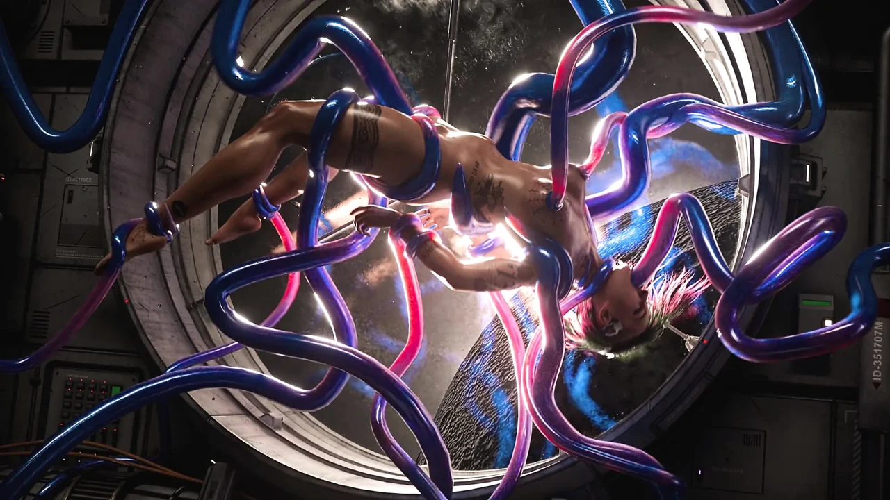 Judy Alvarez Trapped by a Terrifying Space Tenta (3D Animation)