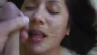 Mexican wife gets a facial