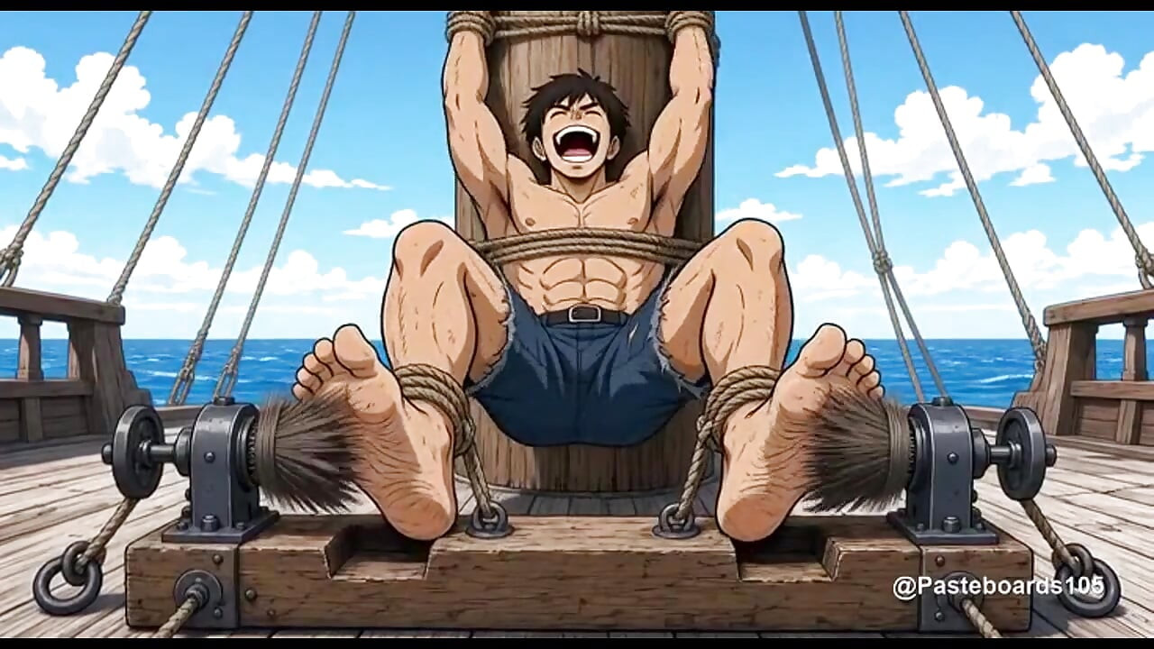 Pirate Captive - Bare Soles Under The Brush Rollers (2D Anime Bara)