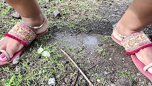 Desi Indian Marathi Kavita bhabhi ( Vahini ) fuck outdoor in jungle in doggy style with blue sexy dress and dirty blowjob