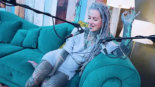 I talk about P - Passion - ASMR podcast SFW talking goth skinny girl dreadlocks tattoo model inked girl