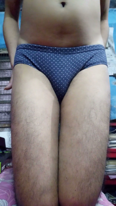 Indian teen boy wearing blue 💙 bra and dotted panty | Clip 1