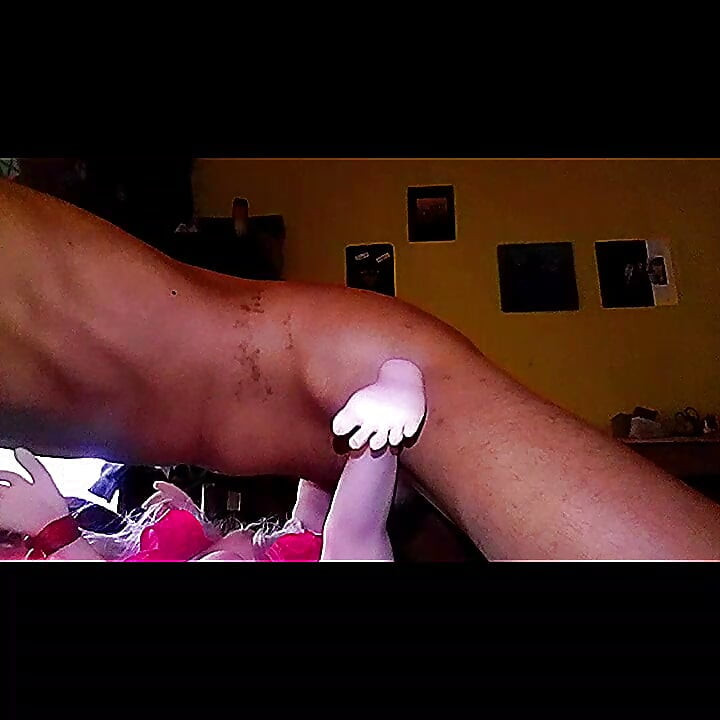 young man using new sex doll