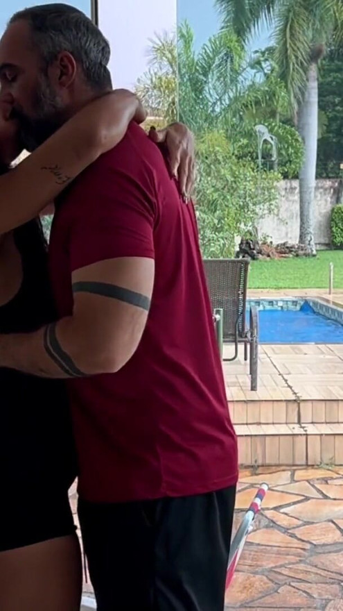 After the gym, she couldn't resist and nursed me until milk came out. | Clip 1
