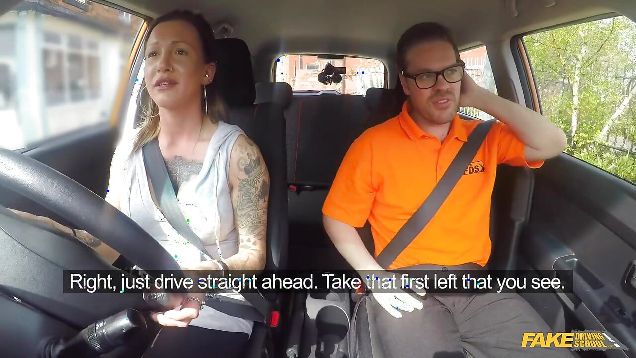 Fake Driving College - Rodet Creampie og Deep Throat Blowjob Action