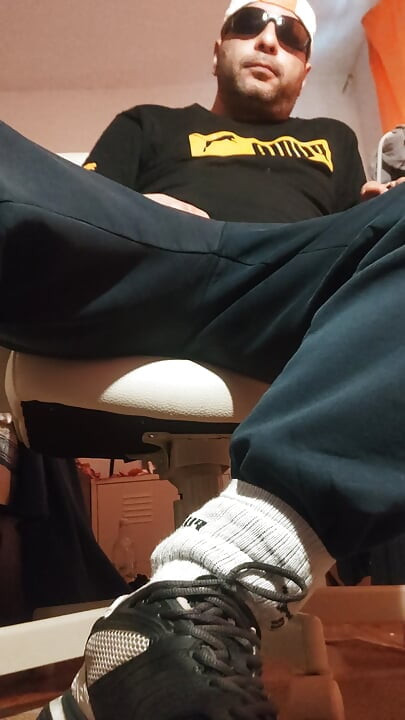 Turning on, sock play, and cumming