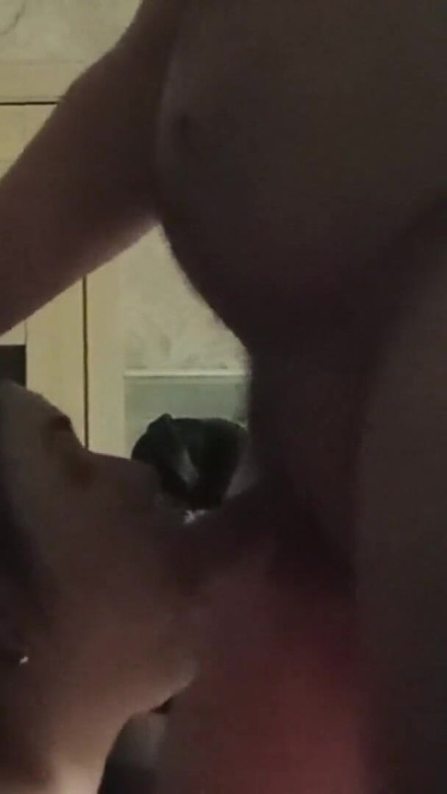 Milf with huge natural tits sucks and swallows cum | Clip 1