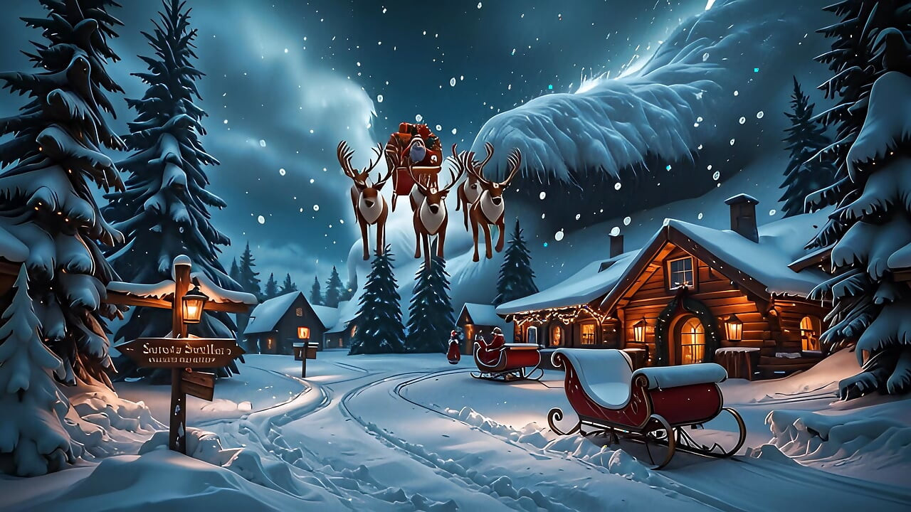 AI CARTOON - Mrs. Claus wants to taste a young cock while Santa Claus distributes the presents