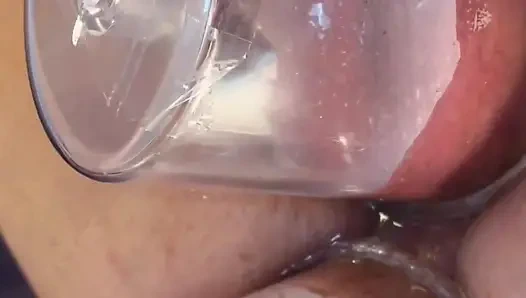 Aşırı yakın çekim çift vakum pompalama göt ve amcık