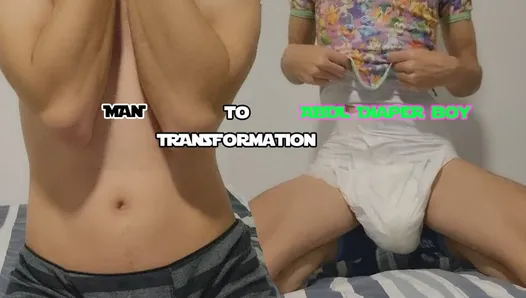 Transformacja chłopca z mężczyzny na pieluchę