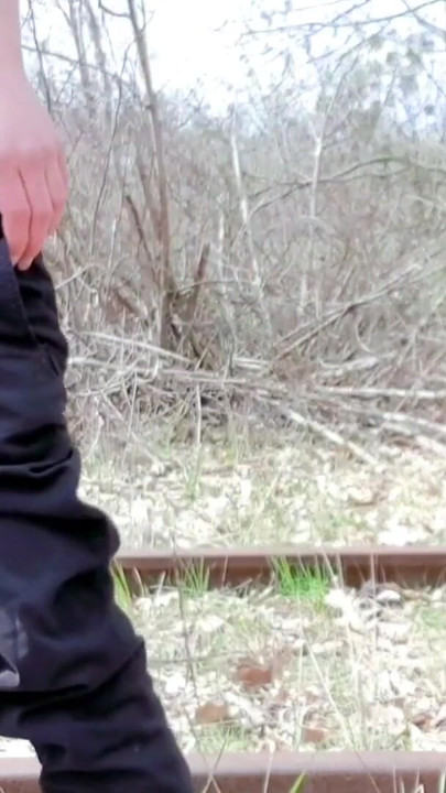 Emotional moment from "Outdoor Jerking in public Berlin"