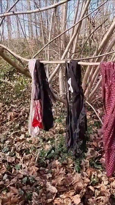 Powerful moment from "Found a stranger's Thong and String in the woods and covered them in my cum"