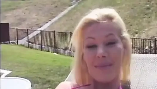 This Blonde German Babe Got Her Tigh Pussy Fucked at Pool