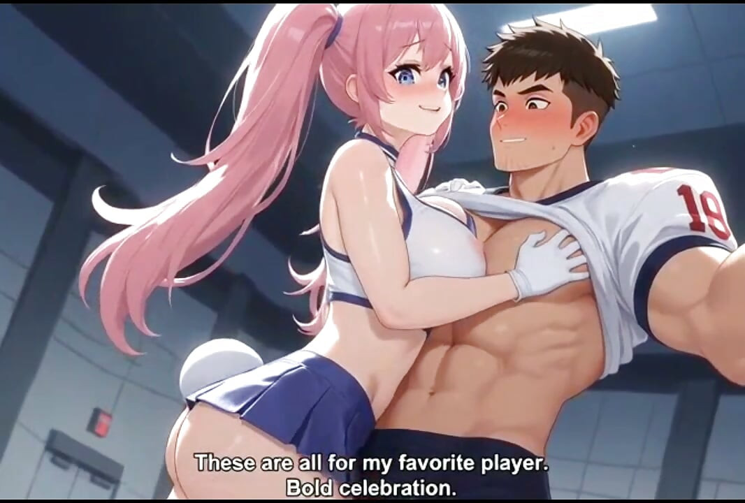 After big game sexy college cheerleader give fucking reward to captain animation