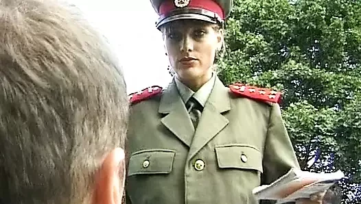 A hot German babe from a military needs cum inside her mouth