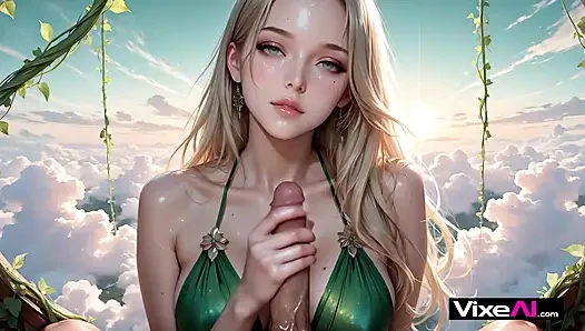Blonde Hottie Spread in Petals, Fucked Deep and Cum Soaked AI Generated