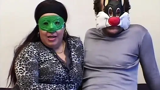 Busty Masked Fat Wife Fucked and Cummed on Pussy by Huge Amateur Cock