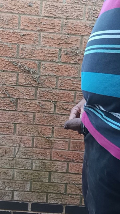 Needing a piss in the garden.