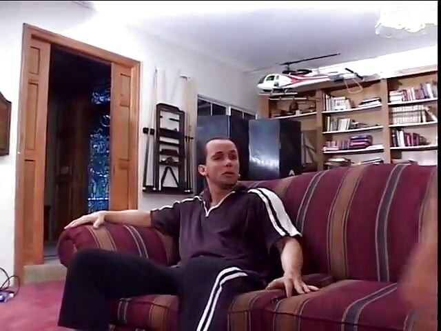 Brunette slut gets plowed on the couch