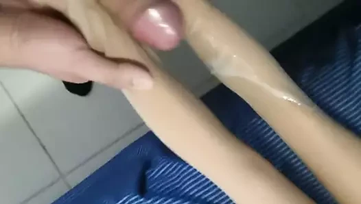 I cum on Barbie legs
