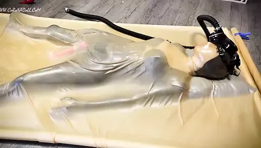Vacuum Bed Doll Female Mask GasMask LatexHood