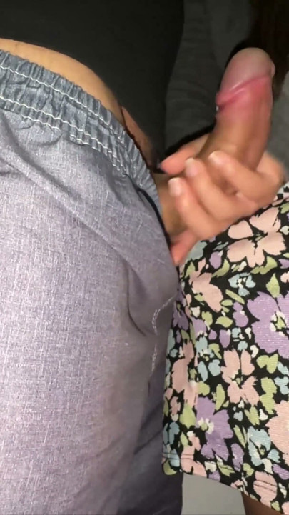 She Grabs the Penis of a Stranger with a Huge Erection.