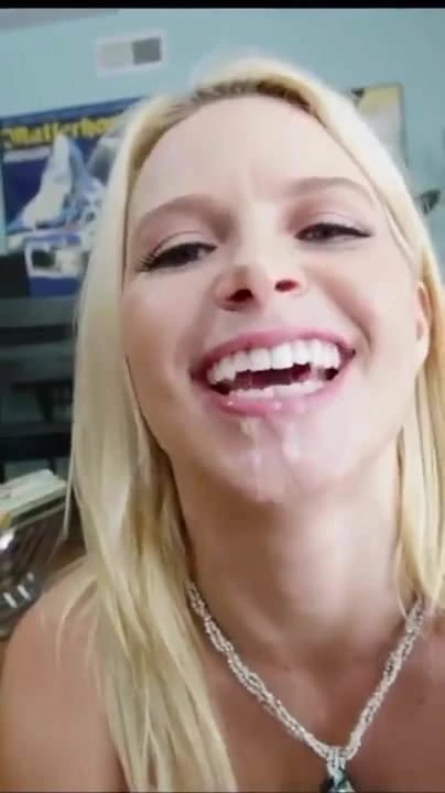 Blonde gets Cum In Her Mouth